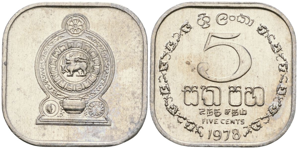 Шри-Ланка 5 центов 1978 KM 139a алюминий 4136-565