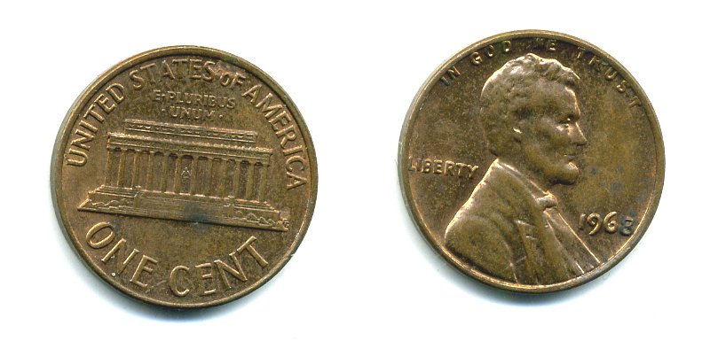 США 1 ЦЕНТ 1968 ЛИНКОЛЬН KM 201 медь цинк 76-169
