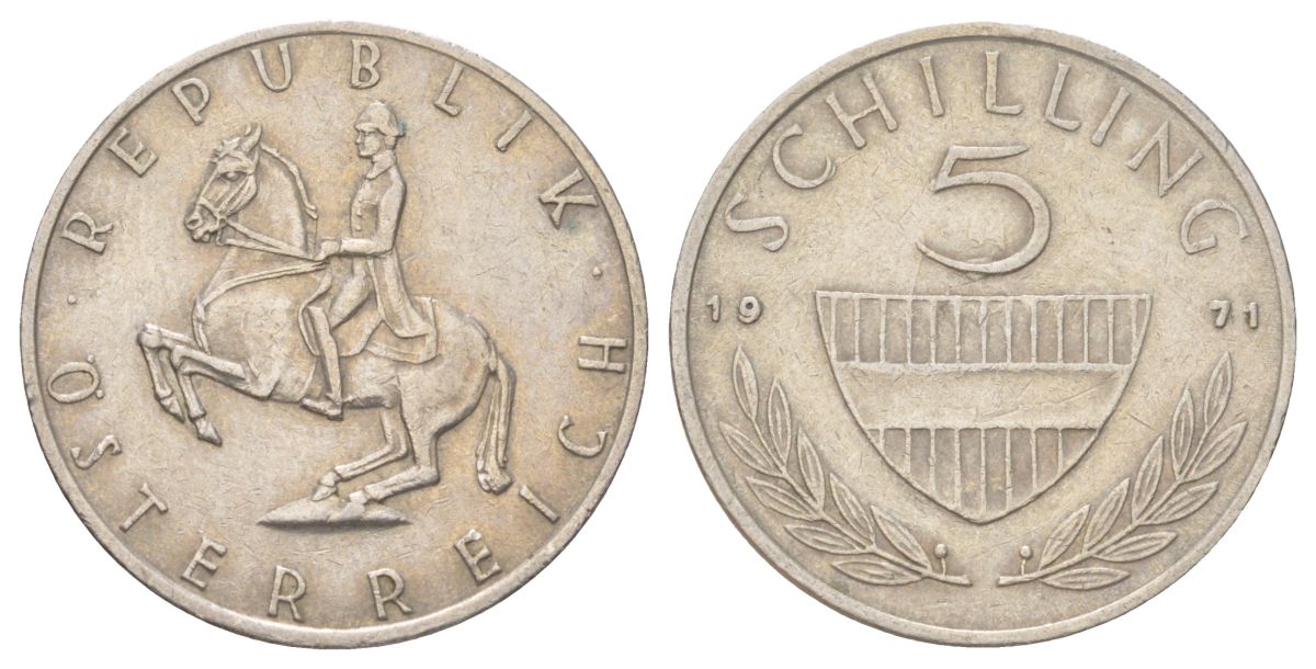 Австрия 5 шиллингов 1971 KM 2889a медно-никель 4624-413