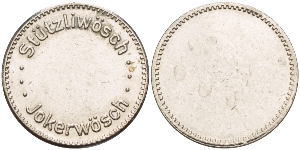 ГЕРМАНИЯ ЖЕТОН НА МОЙКУ АВТОМОБИЛЯ ND STUTZLIWOSCH, JOKERWOSCH белый металл 4528-765