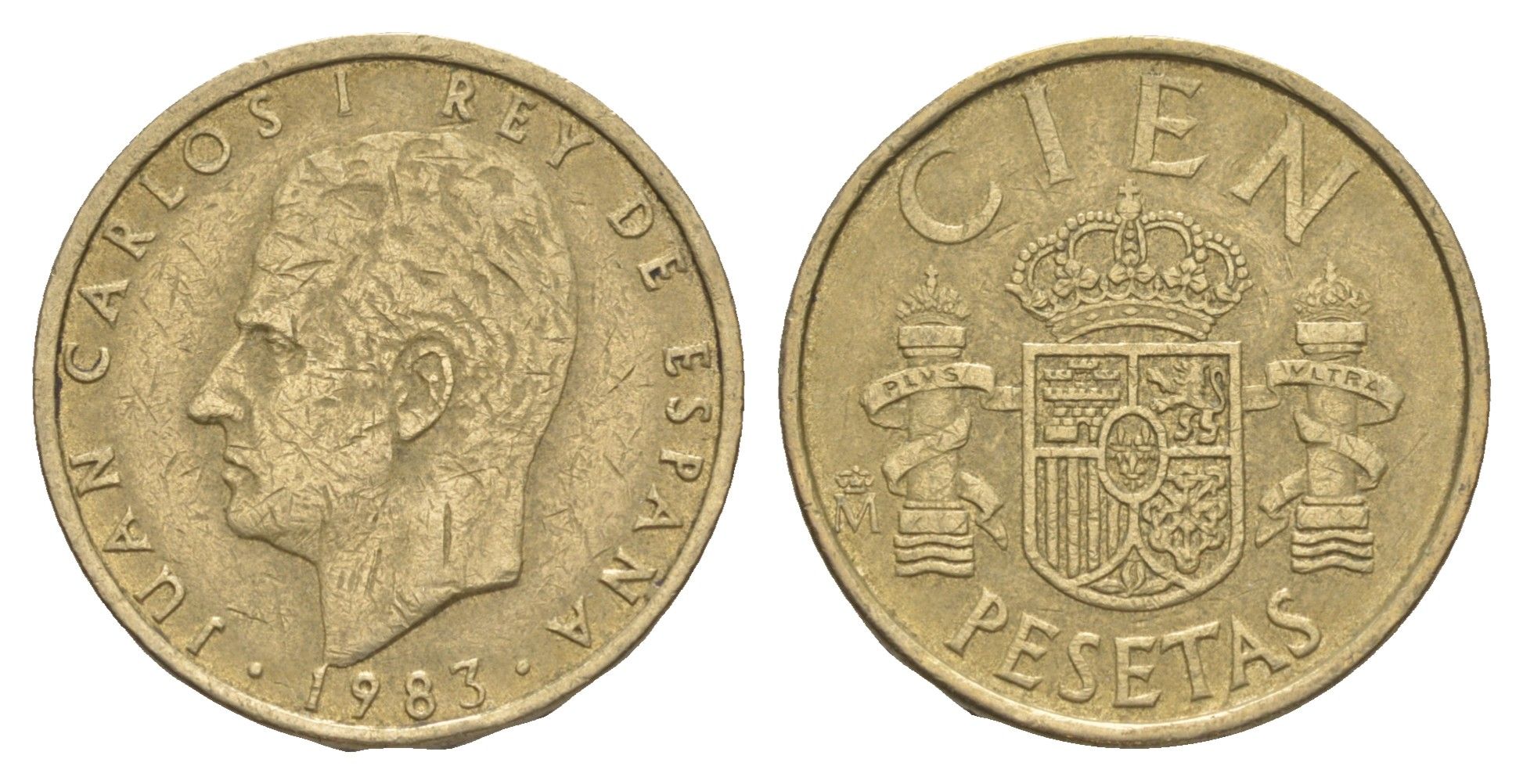 Испания 100 песет 1983 M, Хуан Карлос I (1975-2014) KM 826 алюминиевая бронза 4616-1121