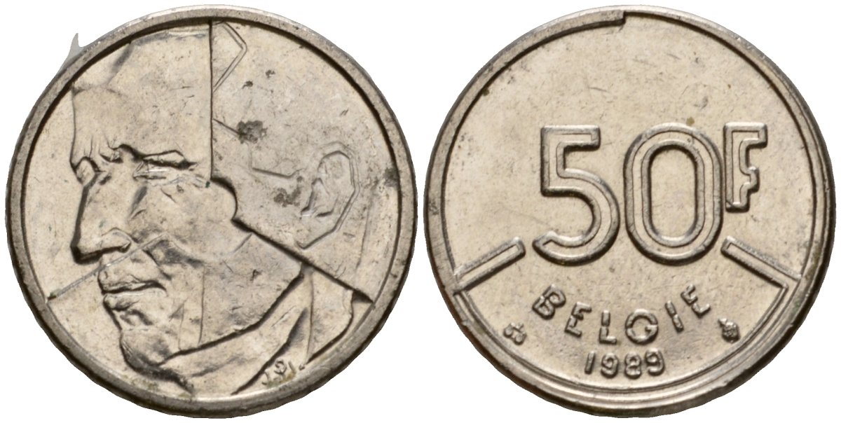 Бельгия 50 франков 1989 Belgie, Бодуэн I (1951-1993) KM 169 никель 4601-122