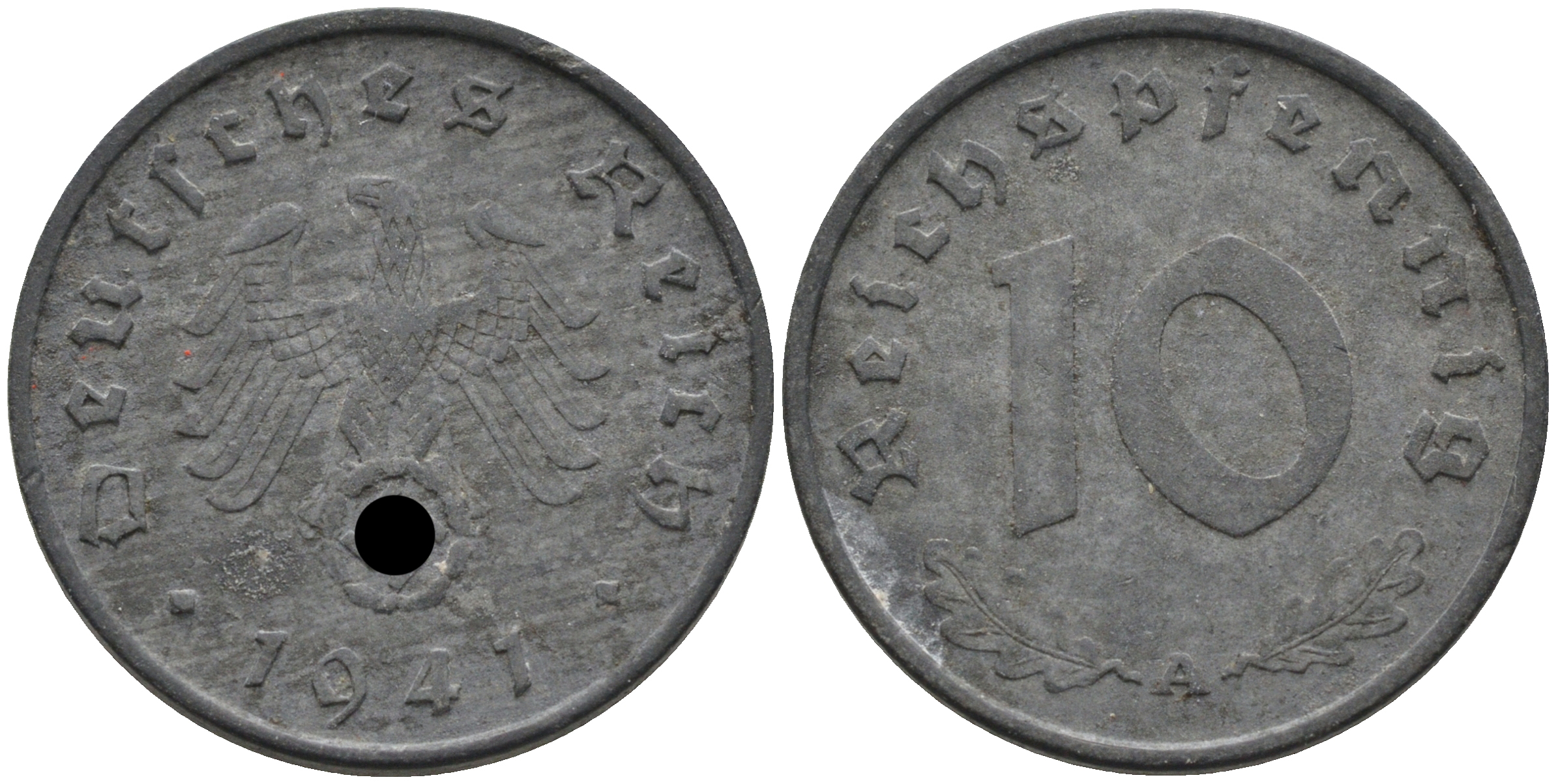 Германия 10 рейхспфеннигов 1941 А KM 101 J.371 цинк 4589-132