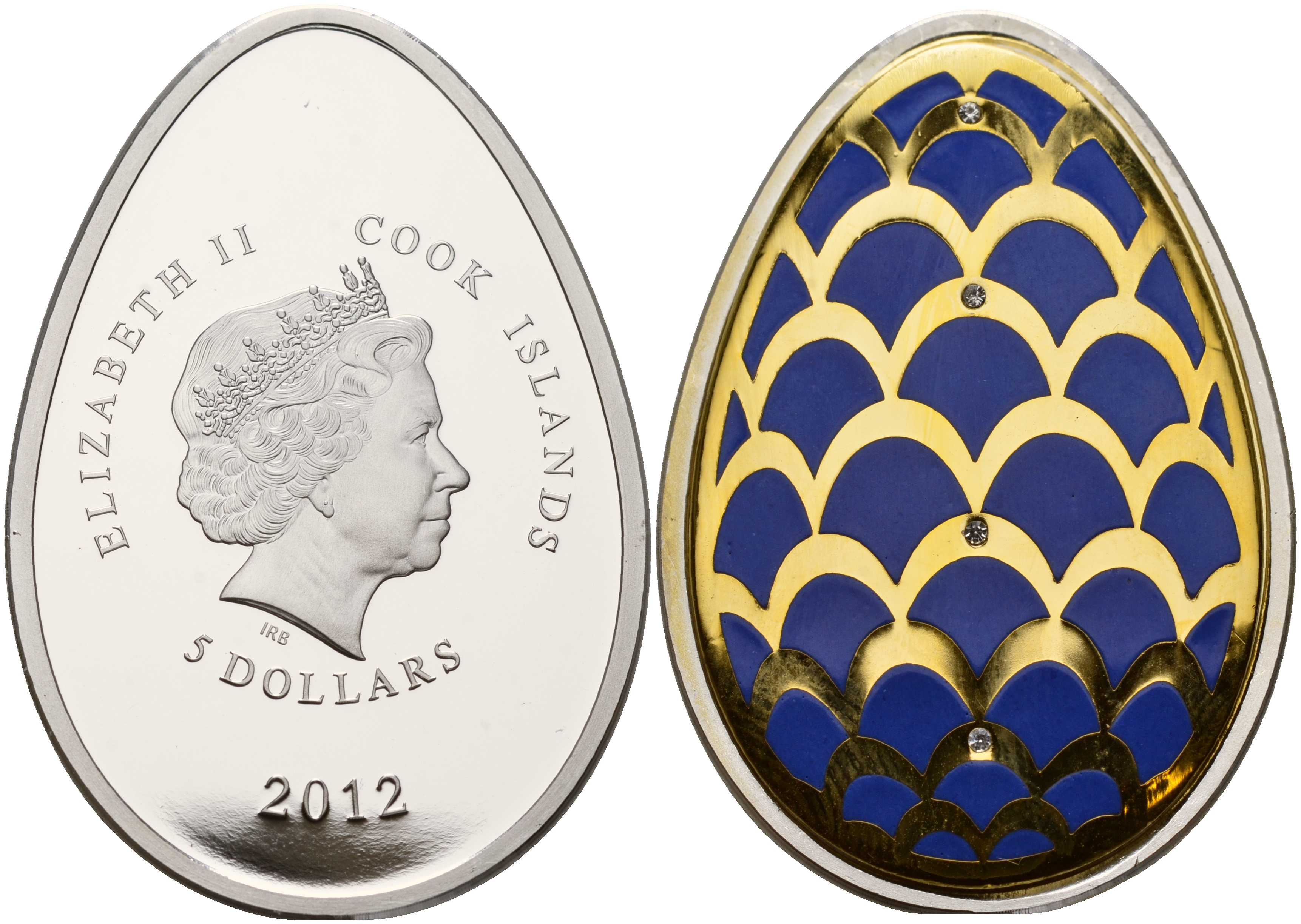 Палау 3 монеты по 5 долларов 2012 яйца Фаберже, цветная эмаль, позолота серебро PROOF 1065-1-11