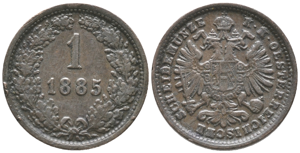 АВСТРИЯ 1 КРЕЙЦЕР 1885 БОЛЬШОЙ ОРЁЛ KM 2187 медь 100-938