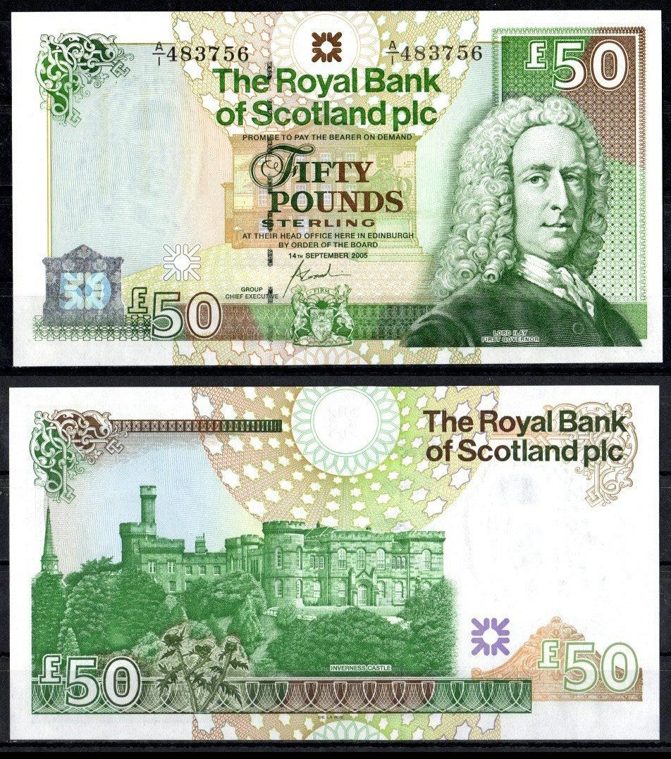 Шотландия 50 фунтов 2005 Лорд Илай, Замок Инвернесс Pick 367 бумага UNC (пресс) 451-825-2