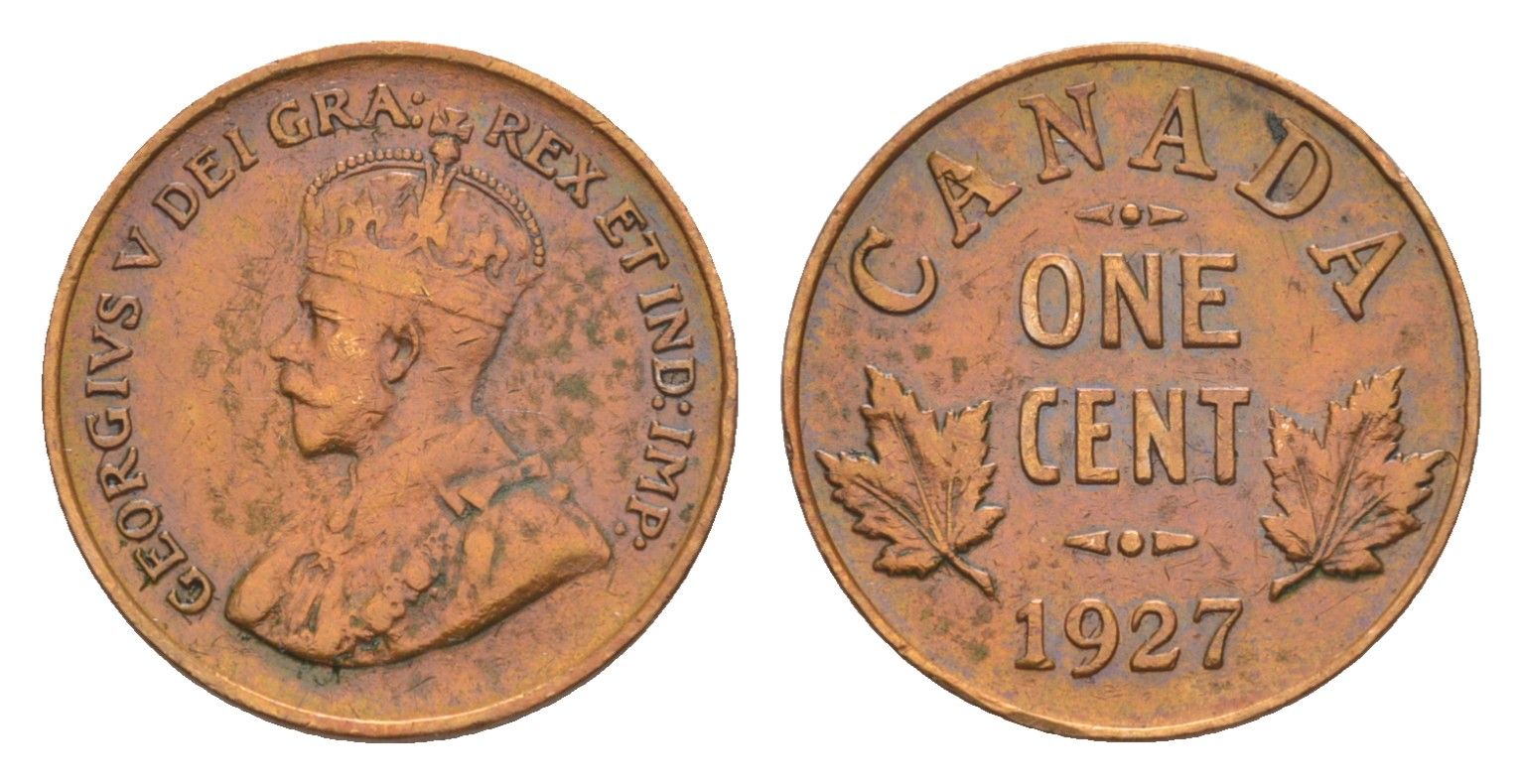 Канада 1 цент 1927 Георг V (1910-1936) KM 28 бронза 4639-241