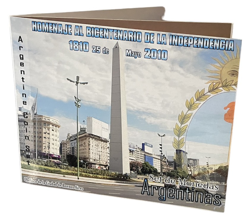 Аргентина набор из 4 монет 1997-2008 200 лет независимости, в оригинальном блистере  биметалл  UNC 00-00