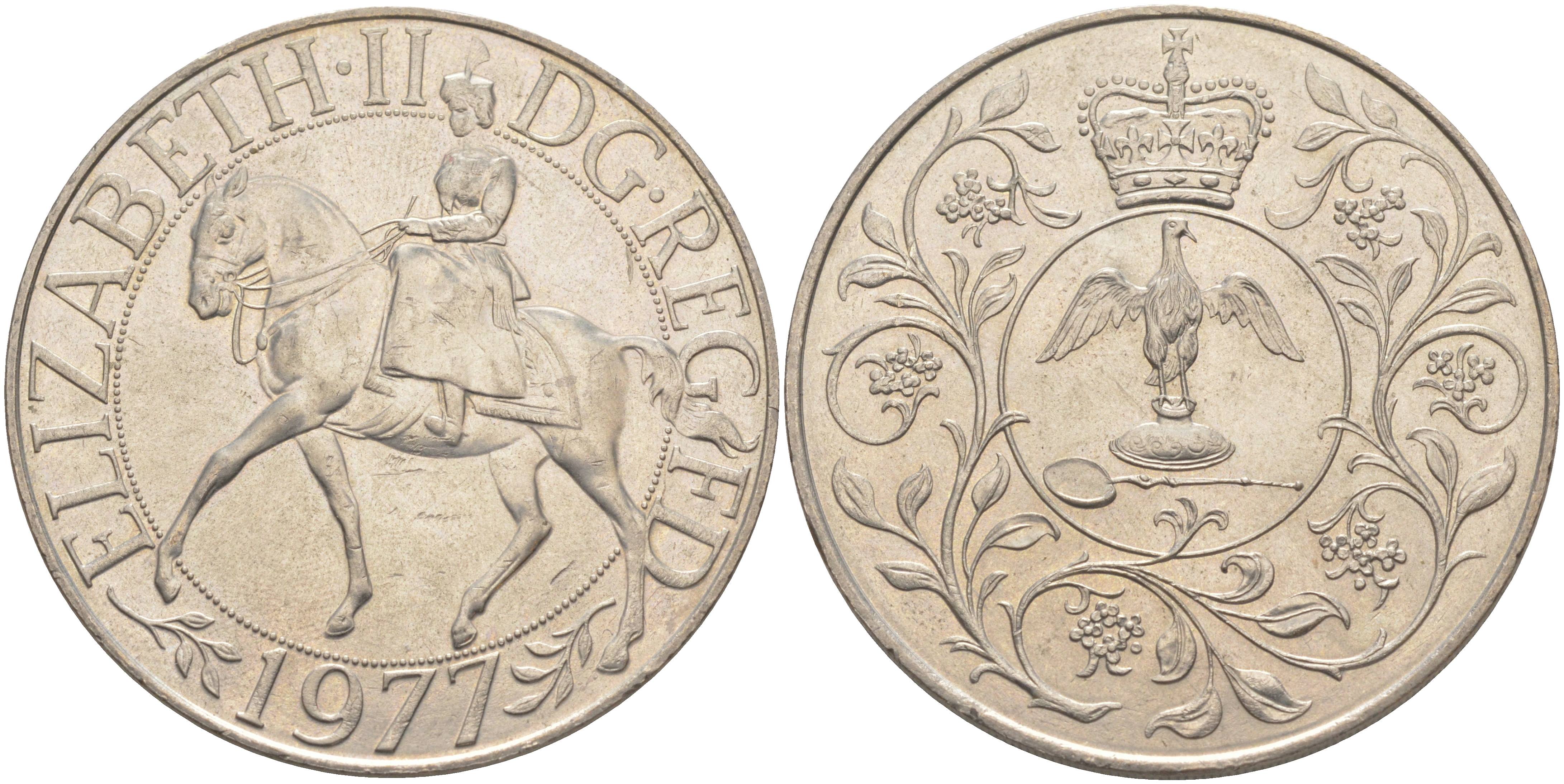 Великобритания 25 пенсов 1977 25 лет со дня коронации Елизаветы, Елизавета II (1952-2022) KM 894, Spink 4136 медно-никель 4552-615