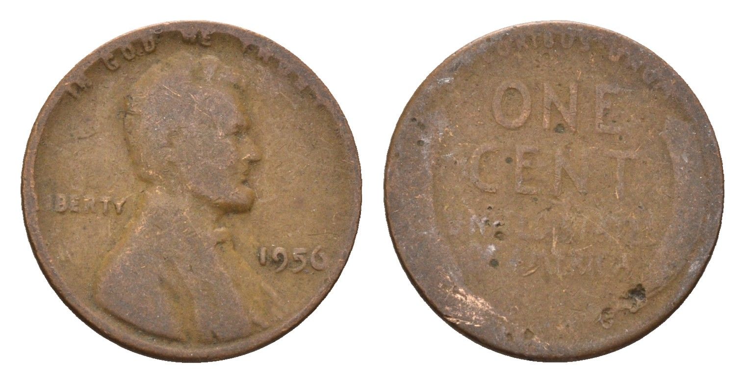 США 1 цент 1956 Линкольн KM 132 бронза 4674-716