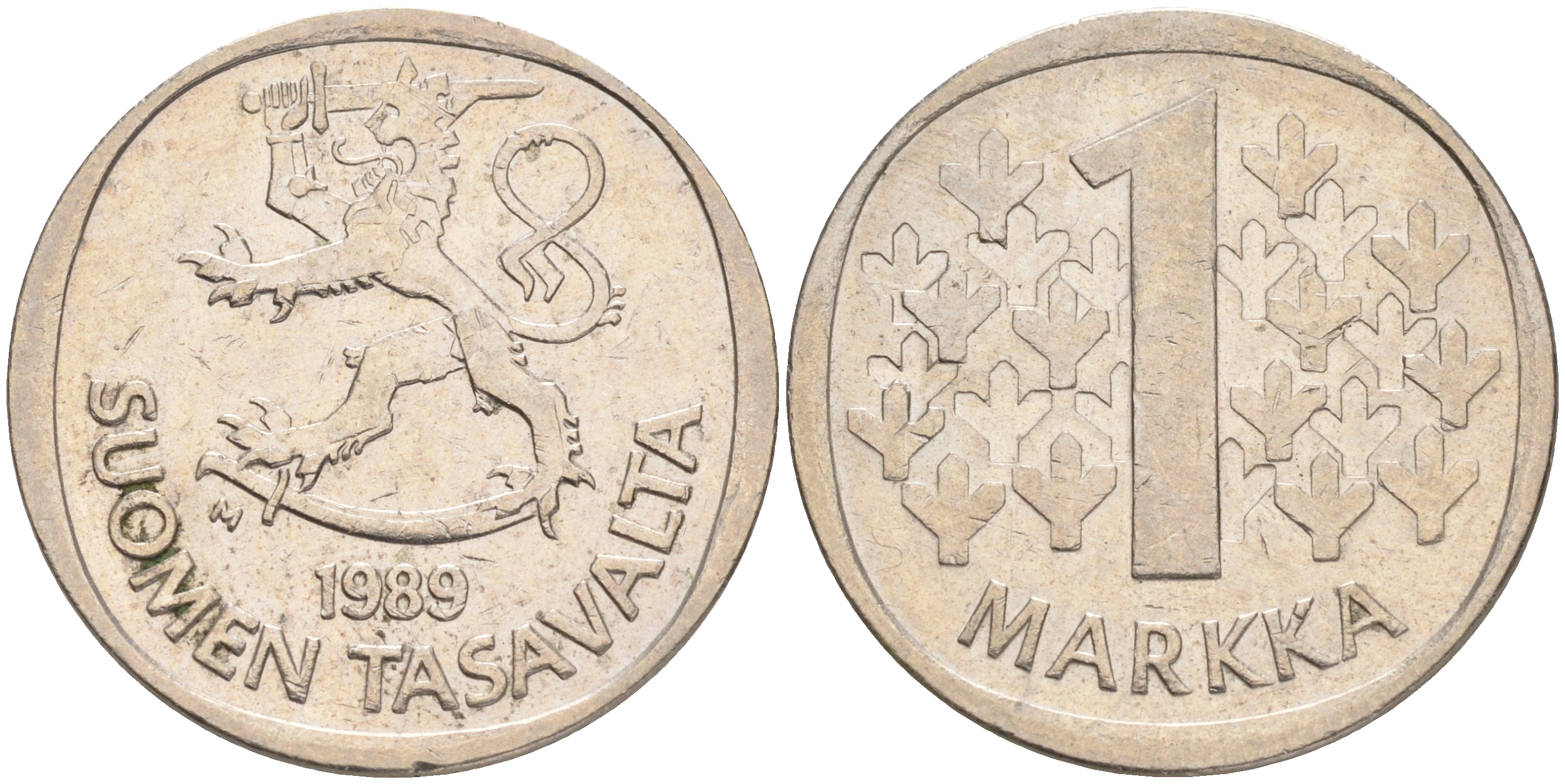 ФИНЛЯНДИЯ 1 МАРКА 1989 M KM 49а медно-никель 4556-826