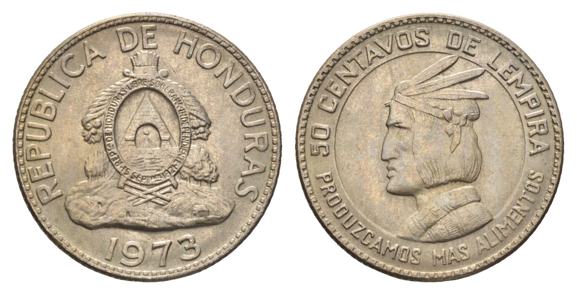 Гондурас 50 сентаво 1973 ФАО, год-тип KM 82 медно-никель UNC 4666-735