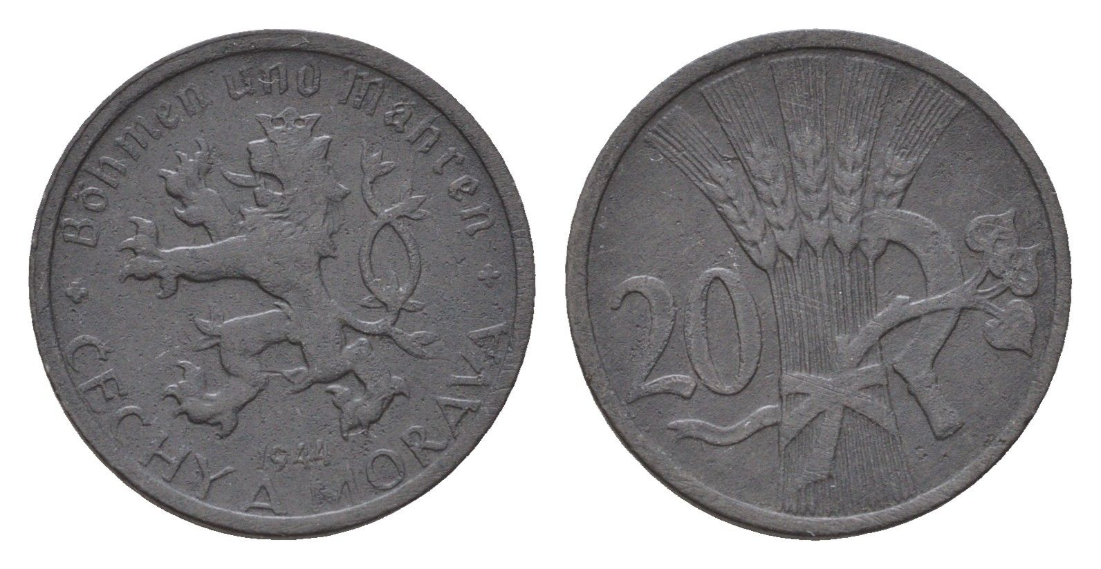 Богемия и Моравия 20 геллеров 1941 KM 2 цинк 4643-1064
