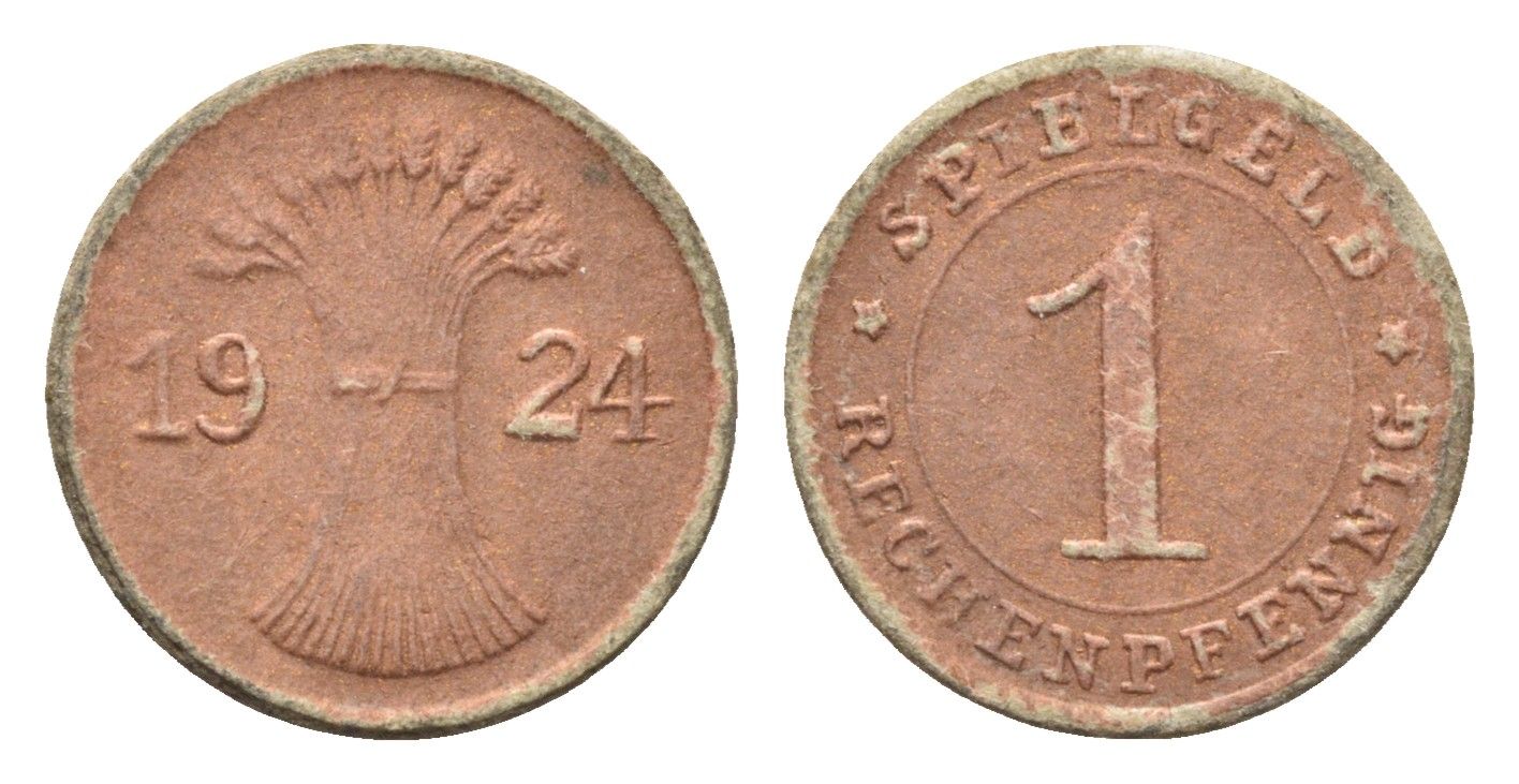 Германия игровой жетон в 1 рентенпфенниг 1924 диаметр 17 мм картон 4702-934