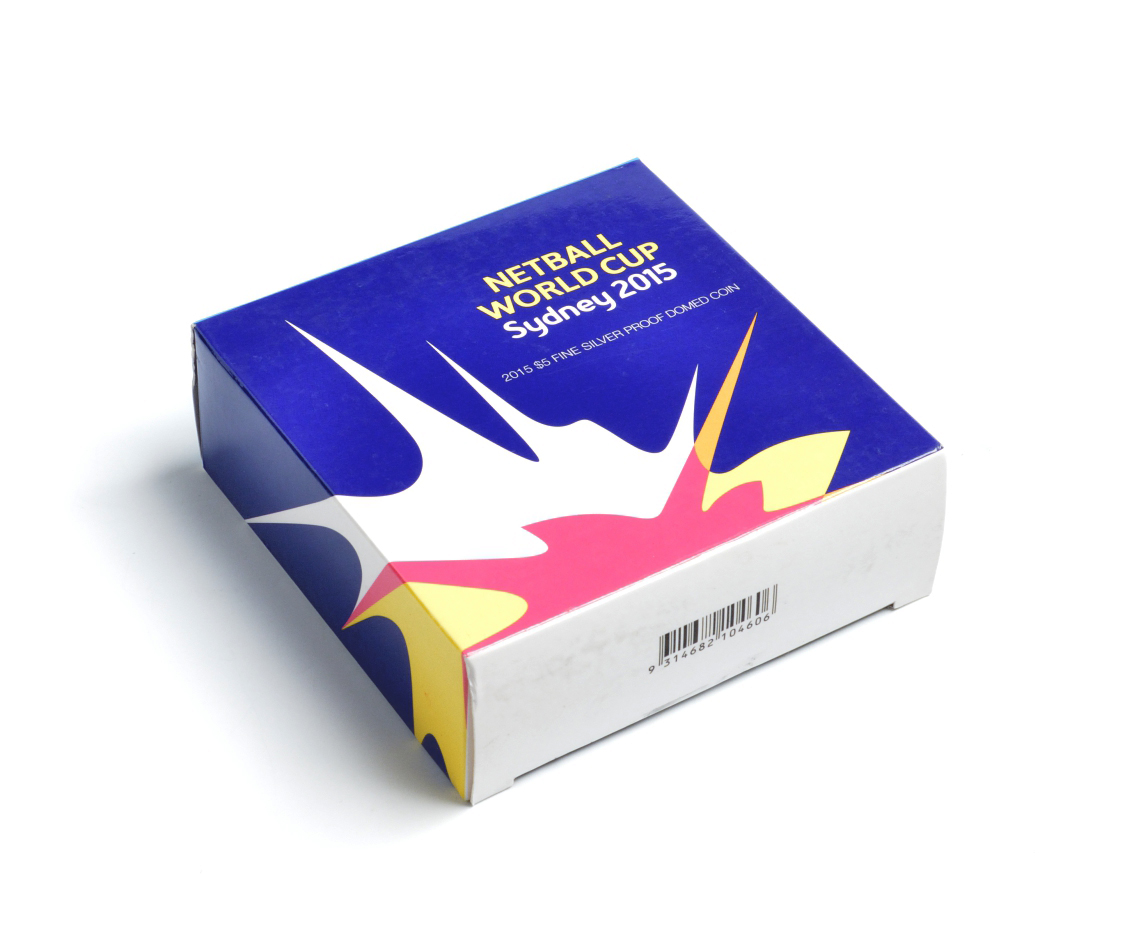 Австралия 1 доллар 2015 14-й Чемпионат мира по нетболу, коробка, сертификат KM NEW серебро PROOF 3-4-6-13
