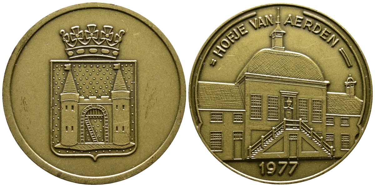 НИДЕРЛАНДЫ МЕДАЛЬ 1977 HOFJE VAN AERDEN латунь 00-00