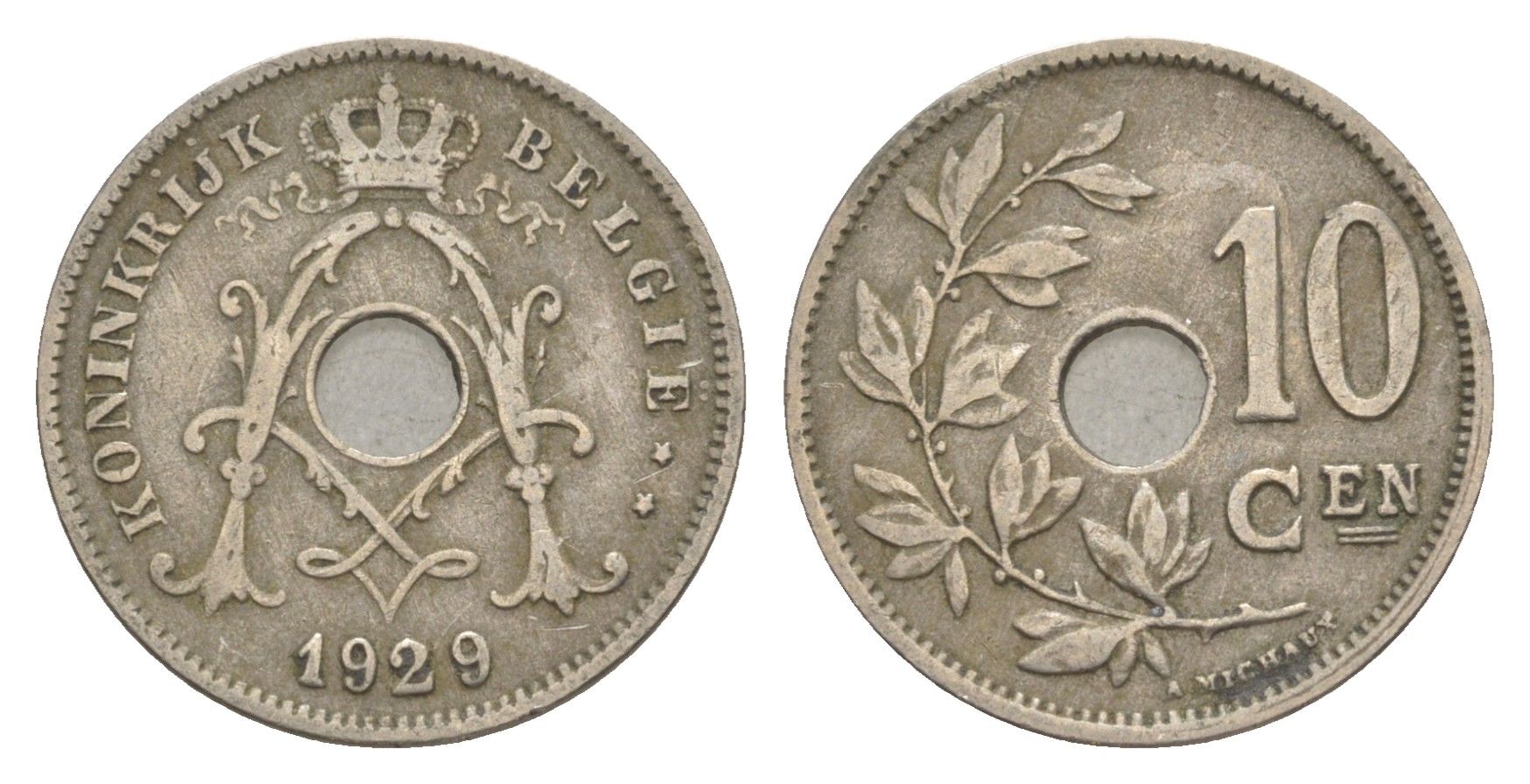 Бельгия 10 сантимов 1929 Belgie, Альберт I (1909-1934) KM 86 медно-никель 4640-1234