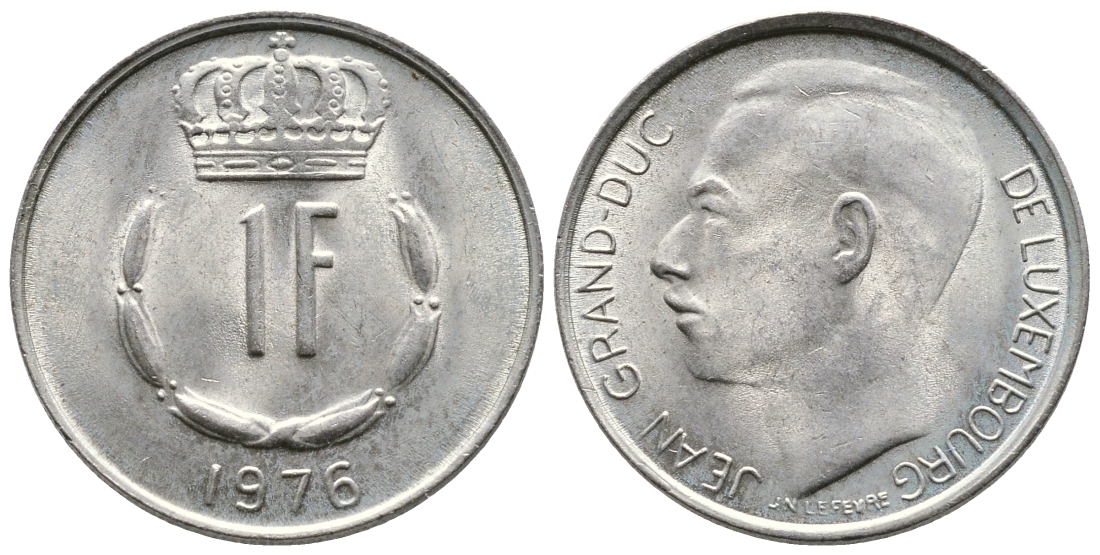 ЛЮКСЕМБУРГ 1 ФРАНК 1976 ВЕЛИКИЙ ГЕРЦОГ ЖАН KM 55 медно-никель 4364-137