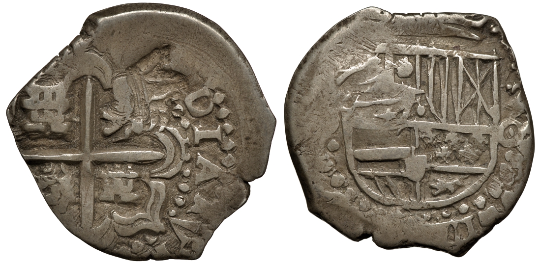 Испания 2 реала 1649-1651 Филипп III, король Испании 1621-1665, серебро 6,92 гр. Очень редкая 00-816-44