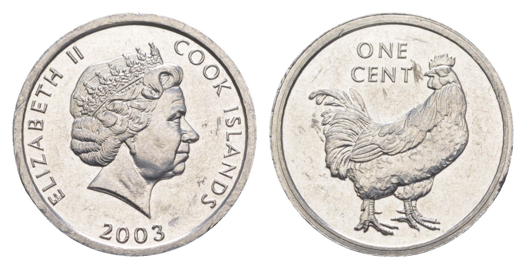 Острова Кука 1 цент 2003 Петух KM 422 алюминий UNC 4652-945