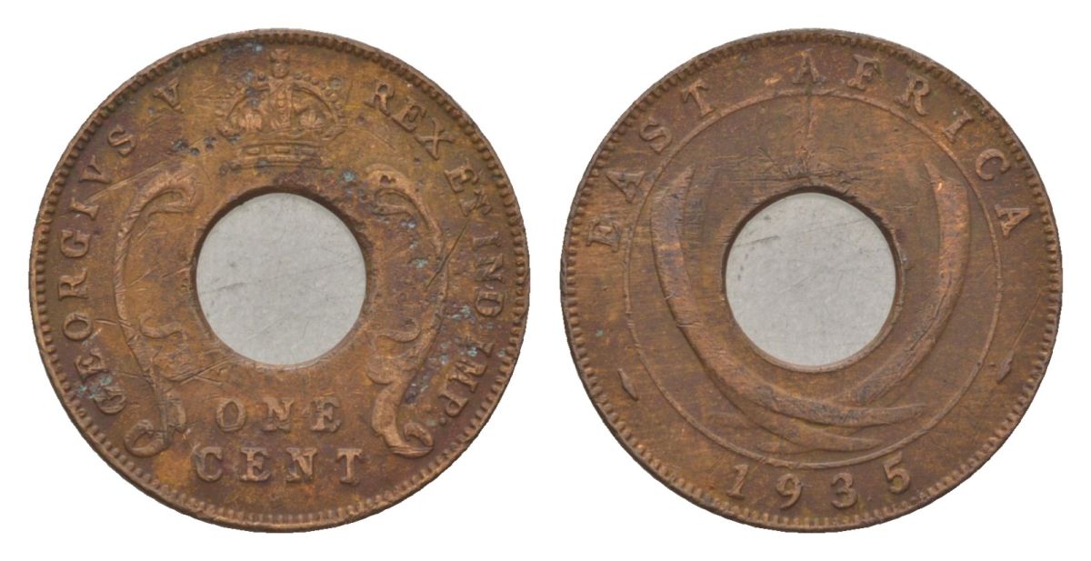 Британская Восточная Африка 1 цент 1935 Георг V (1910-1936) KM 22 бронза 4627-142