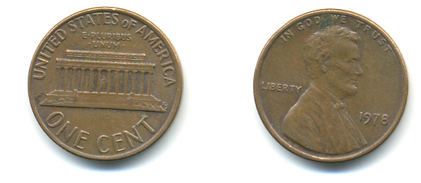 США 1 ЦЕНТ 1978 ЛИНКОЛЬН KM 201 медь цинк 86-111