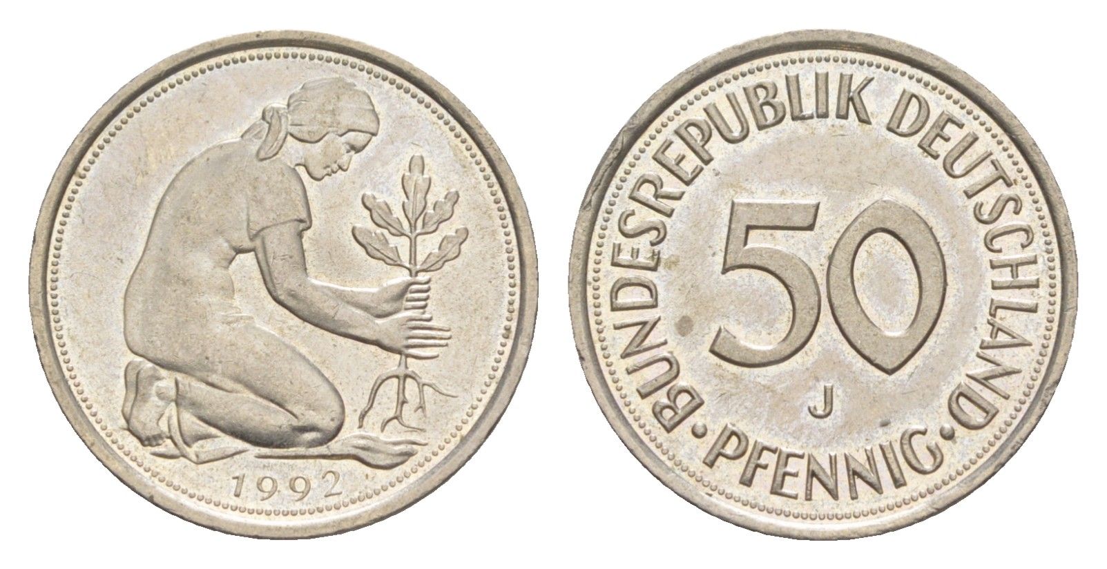 Германия 50 пфеннигов 1992 J KM 109.2, J. 384a медно-никель 4630-233