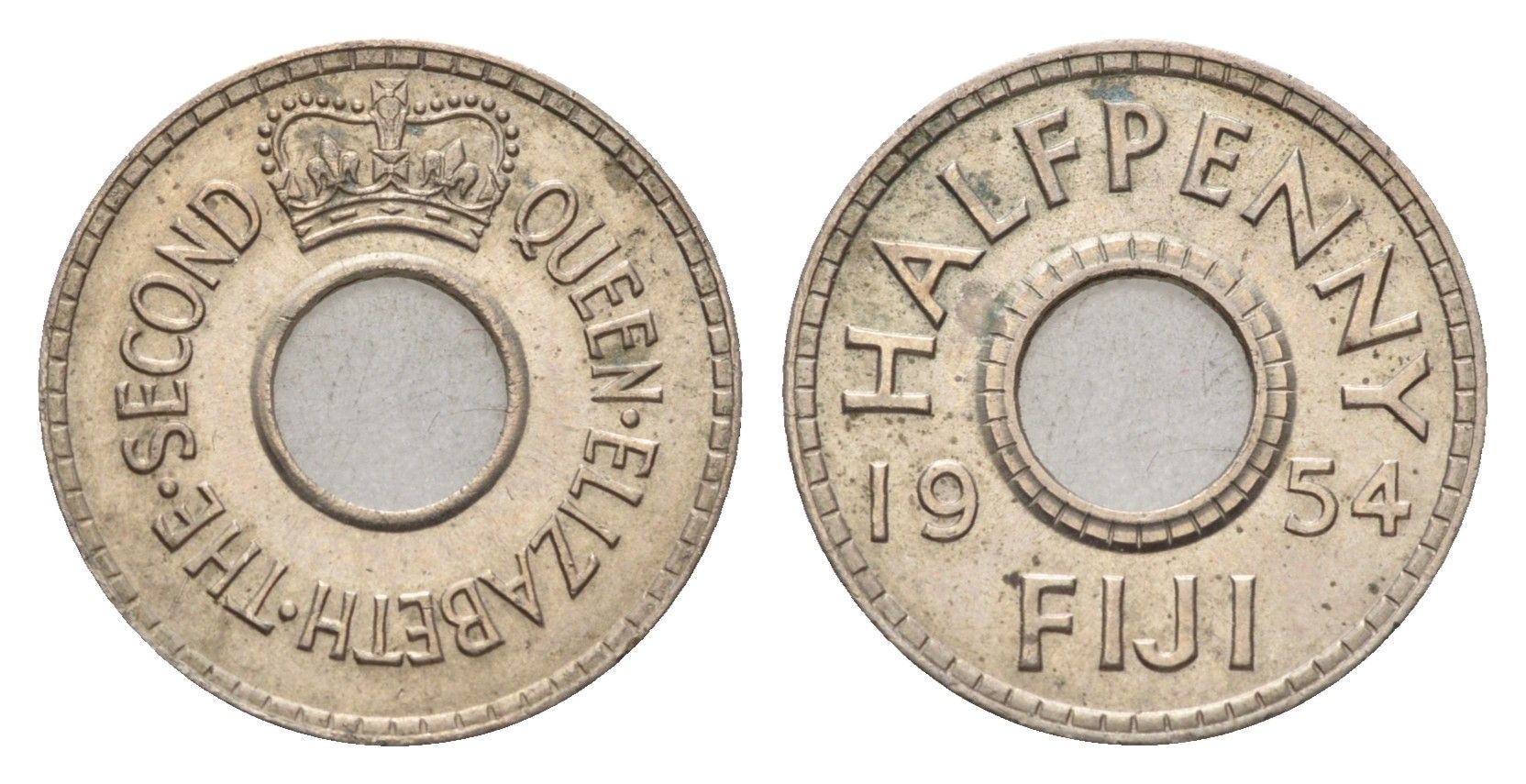 Фиджи 1/2 пенни 1954 Елизавета II (1952-2022), год-тип KM 20 медно-никель aUNC 4669-533