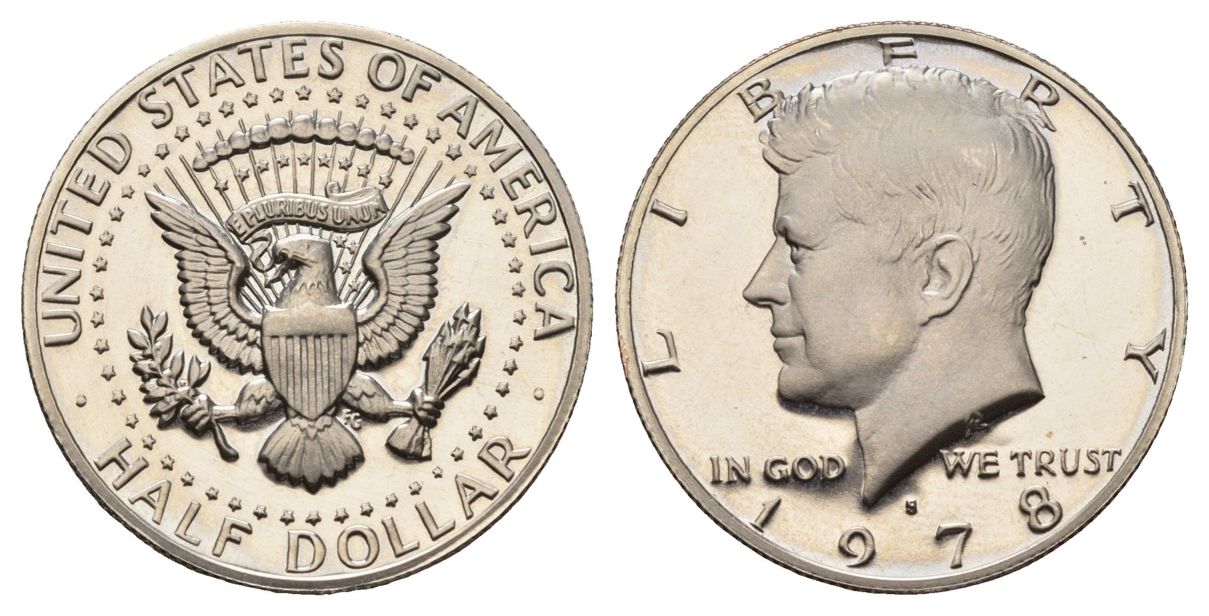 США 1/2 доллара (50 центов) 1978 S, Джон Кеннеди KM A202b медь плакированная медно-никелем PROOF 1525-435