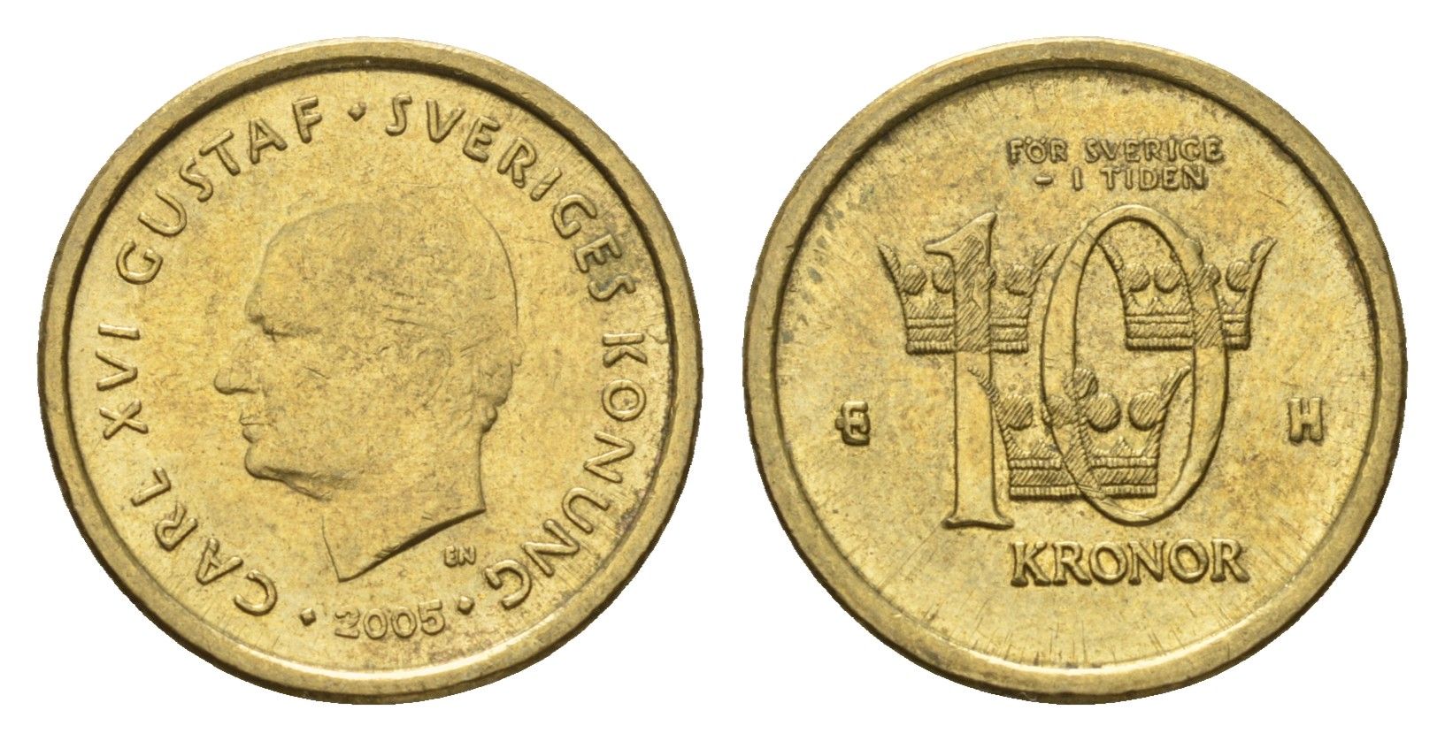 Швеция 10 крон 2005 Карл XVI Густав (1973-) KM 895 нордик 4642-811