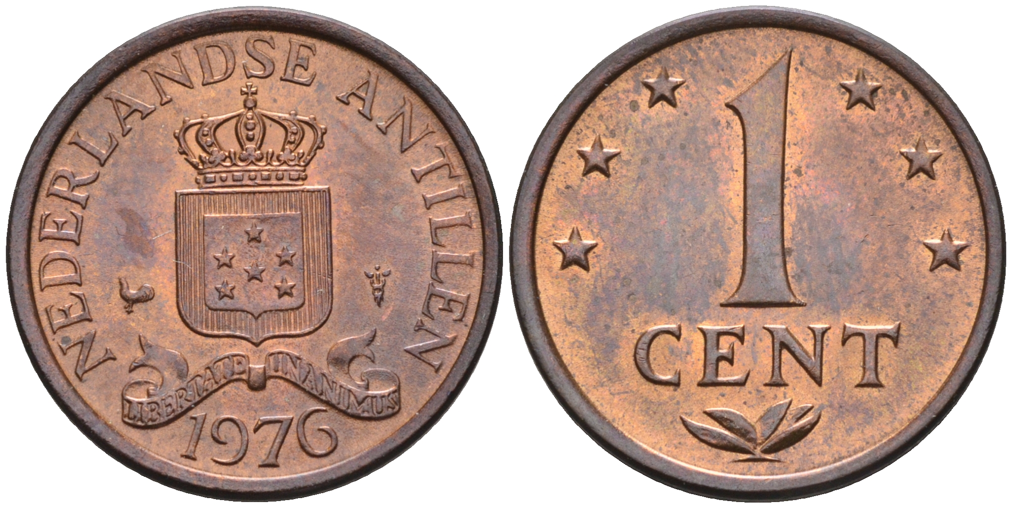 Нидерландские Антилы 1 цент 1976 Юлиана (1948-1980) KM 8 бронза 4169-265