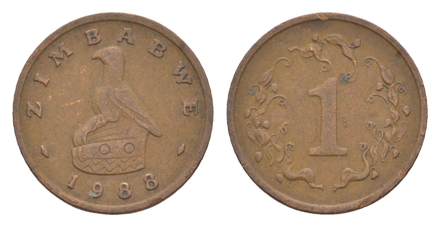 Зимбабве 1 цент 1988 птица-идол KM 1 бронза 4655-739