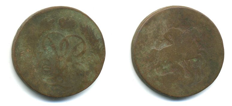 РОССИЯ 1 КОПЕЙКА 1758 медь 61-212