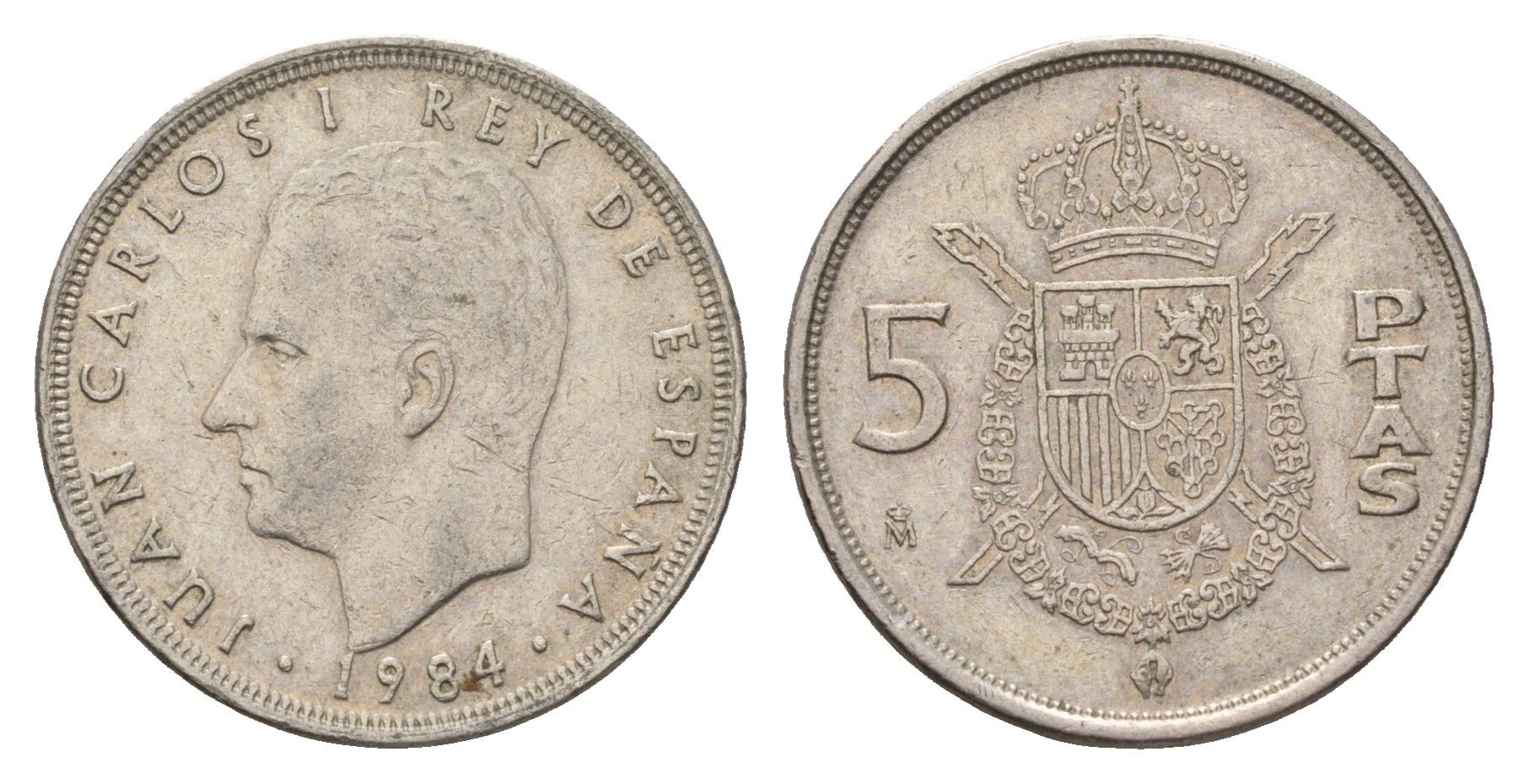 Испания 5 песет 1984 Хуан Карлос I (1975-2014) KM 823 медно-никель 4707-354