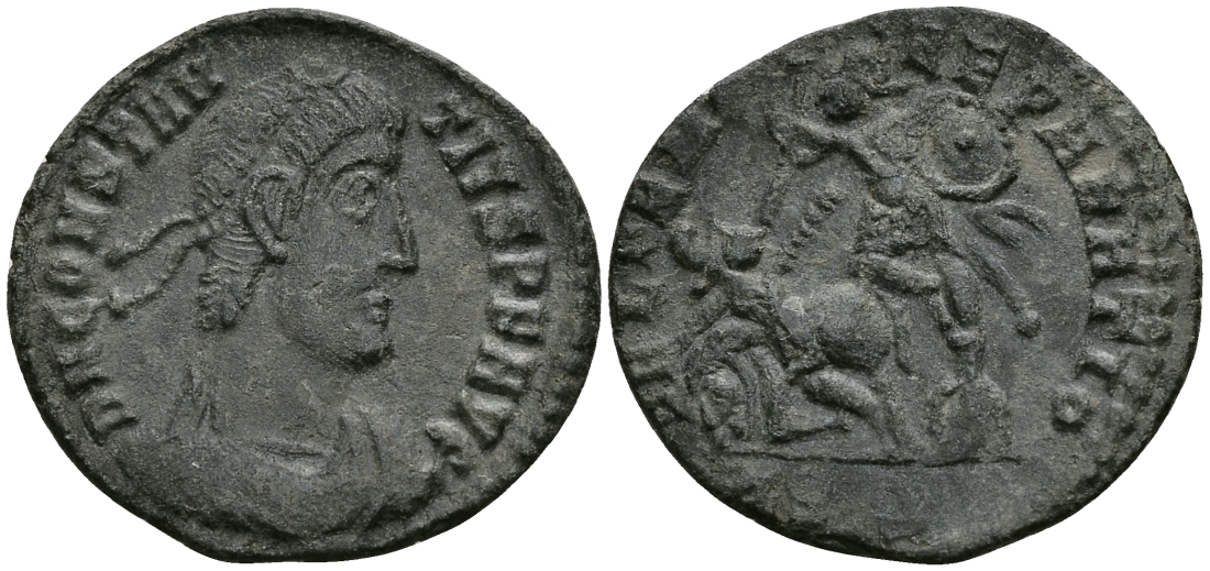 Римская Империя центенионалий 354 - 355 Констанций II FEL TEMP REPARATIO Сисция Good Very fine (C3) RIC 350 бронза 1073-3-4-3