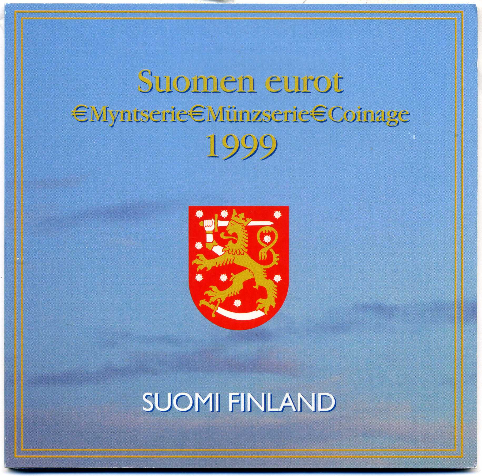 Финляндия набор из трех евронаборов по 8 монет в каждом 1999, 2000, 2001 официальный набор в оригинальном буклете  биметалл  UNC  5-6-1-14