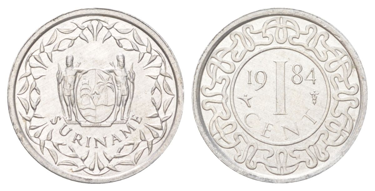 Суринам 1 цент 1984 редкий год KM 11a алюминий UNC 4625-256