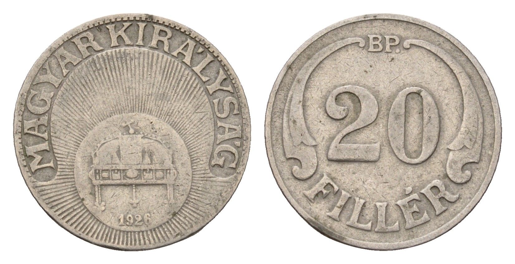 Венгрия 20 филлеров 1926 KM 508 медно-никель 4676-1122