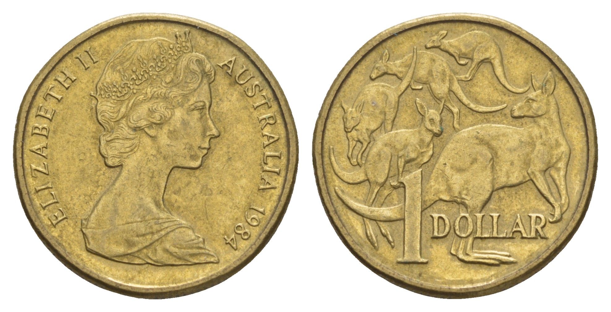 Австралия 1 доллар 1984 Елизавета II (1952-2022), кенгуру KM 77 алюминиевая бронза 4657-211