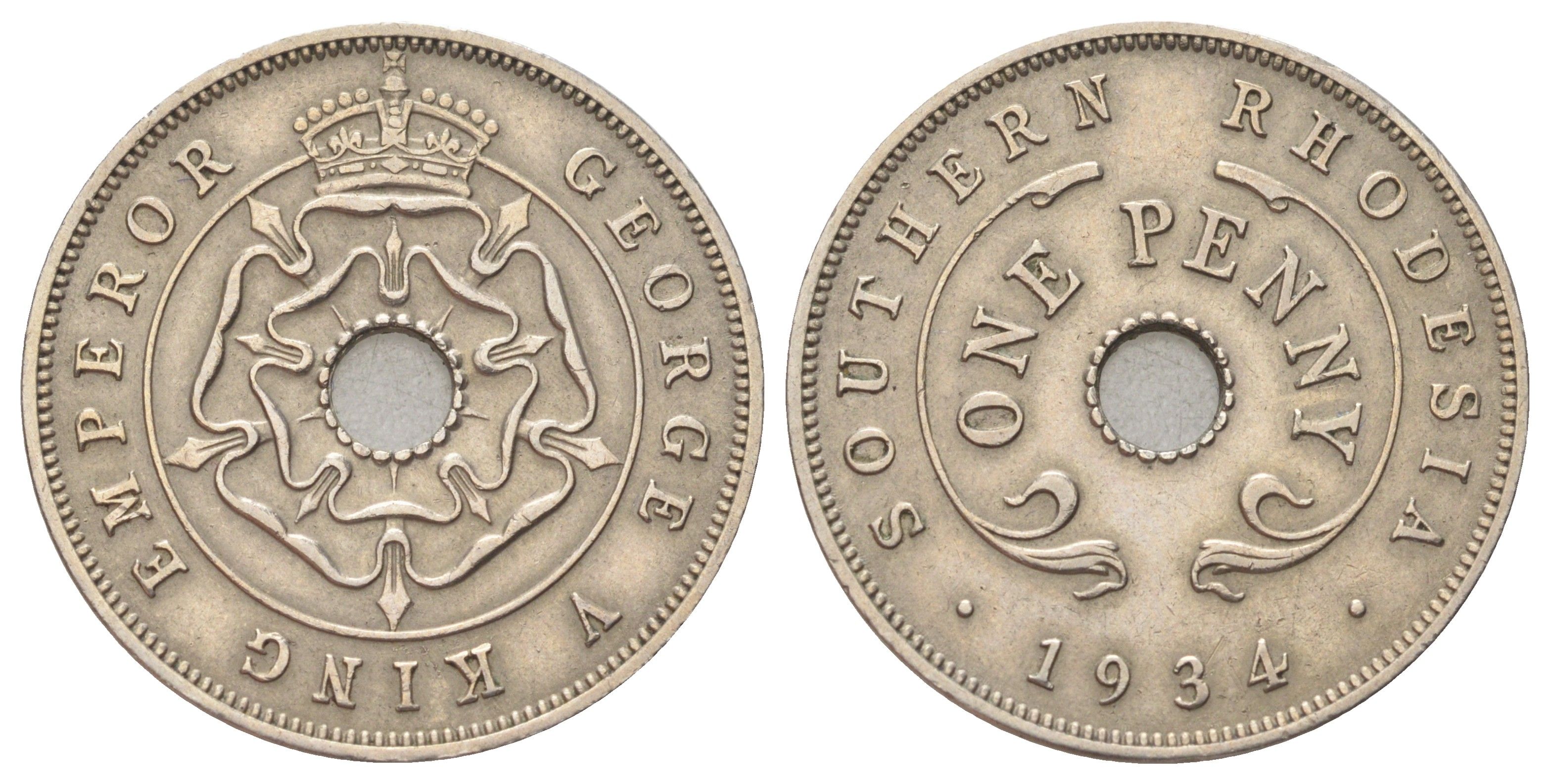 Южная Родезия 1 пенни 1934 KM 7 медно-никель 63-445