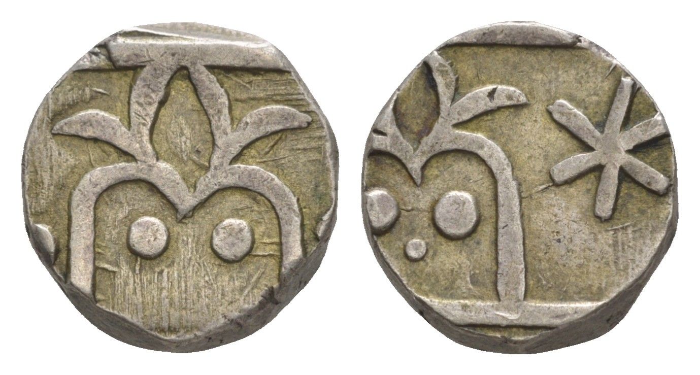 Индия, Мевар 1 рупия 1842-1890 Серия новая Чандори, очень редкая разновидность, Y 5 серебро 00-902-29