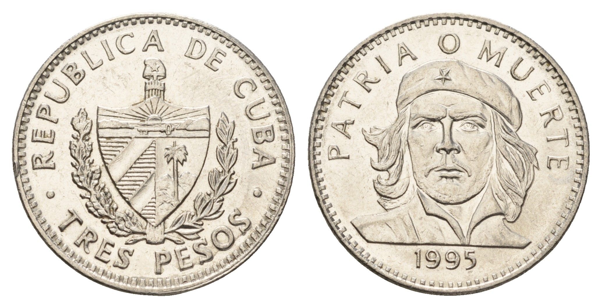 Куба 3 песо 1995 Эрнесто Че Гевара KM 346a сталь плакированная никелем 4675-234