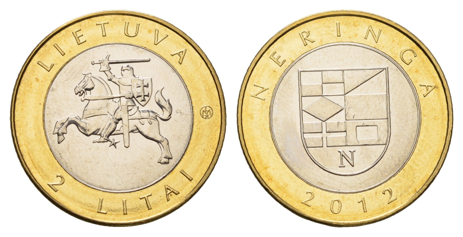 Литва 2 лита 2012 Курорты Литвы - Неринга KM 185.1 биметалл UNC 4695-452