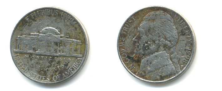 США 5 ЦЕНТОВ 1998 P ДЖЕФФЕРСОН KM А192 медно-никель 86-633