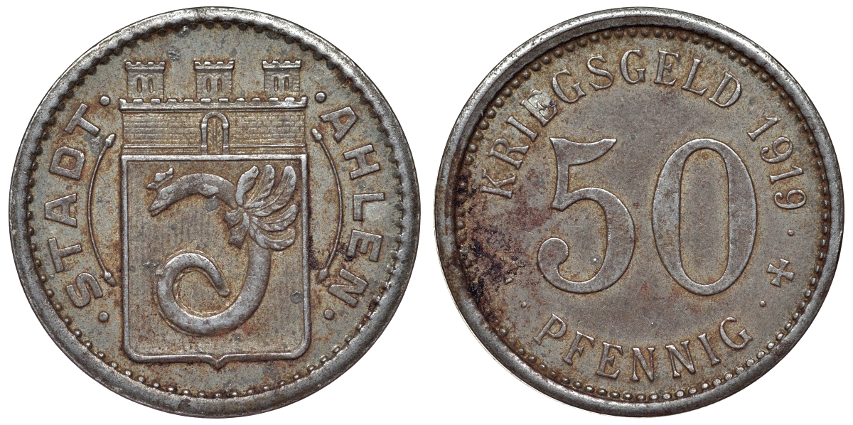Германия, Ален 50 пфеннигов 1919 Северный Рейн-Вестфалия, нотгельд Funck 6.7 железо 4121-334