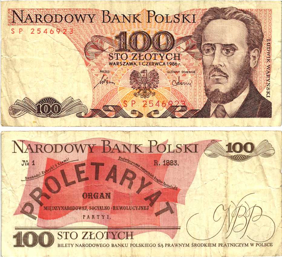 ПОЛЬША 100 ЗЛОТЫХ 1986 1 ИЮНЯ 1986, ЛЮДВИГ ВАРИНСКИЙ Pick 143е бумага 8592-47-3-2