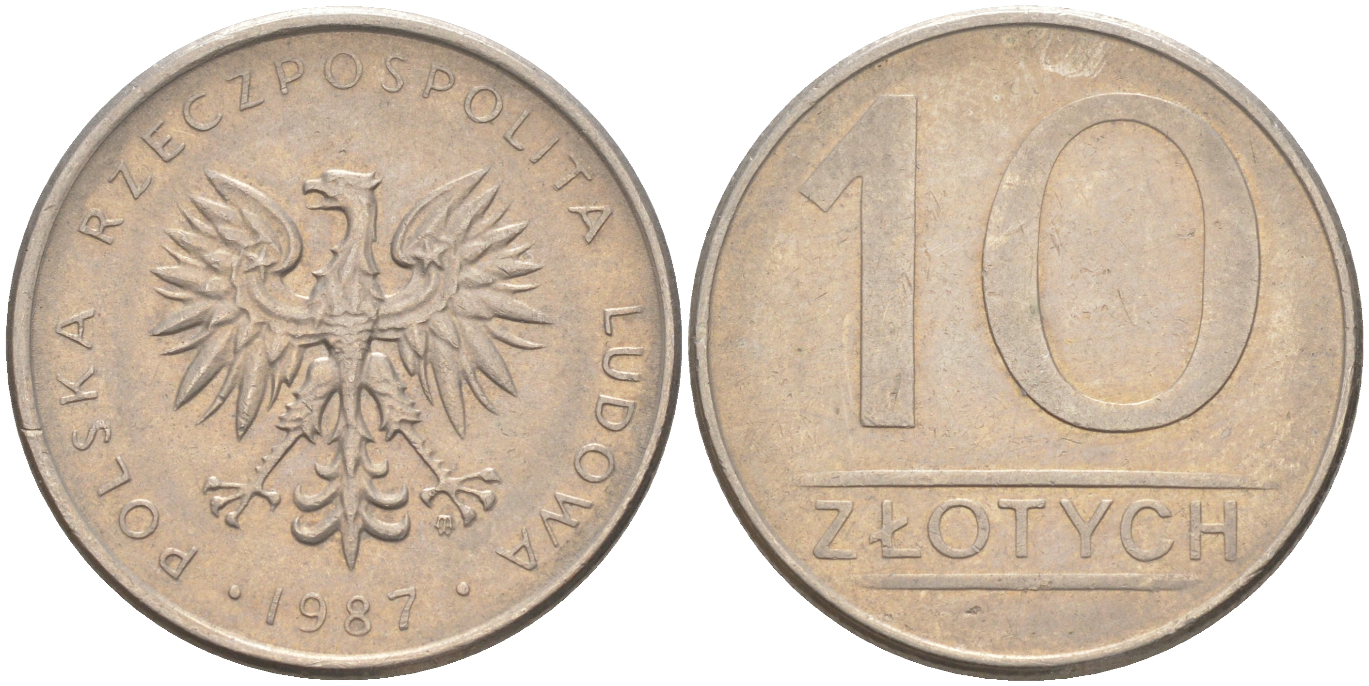 Польша 10 злотых 1987 MW KM 152.1, Parchimowicz 243d медно-никель 106-643