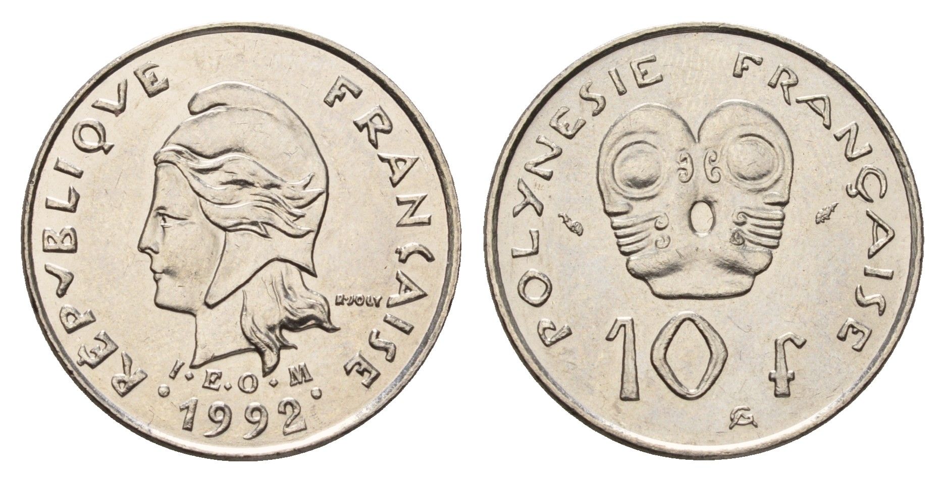 Французская Полинезия 10 франков 1992 KM 8 никель UNC 4118-751