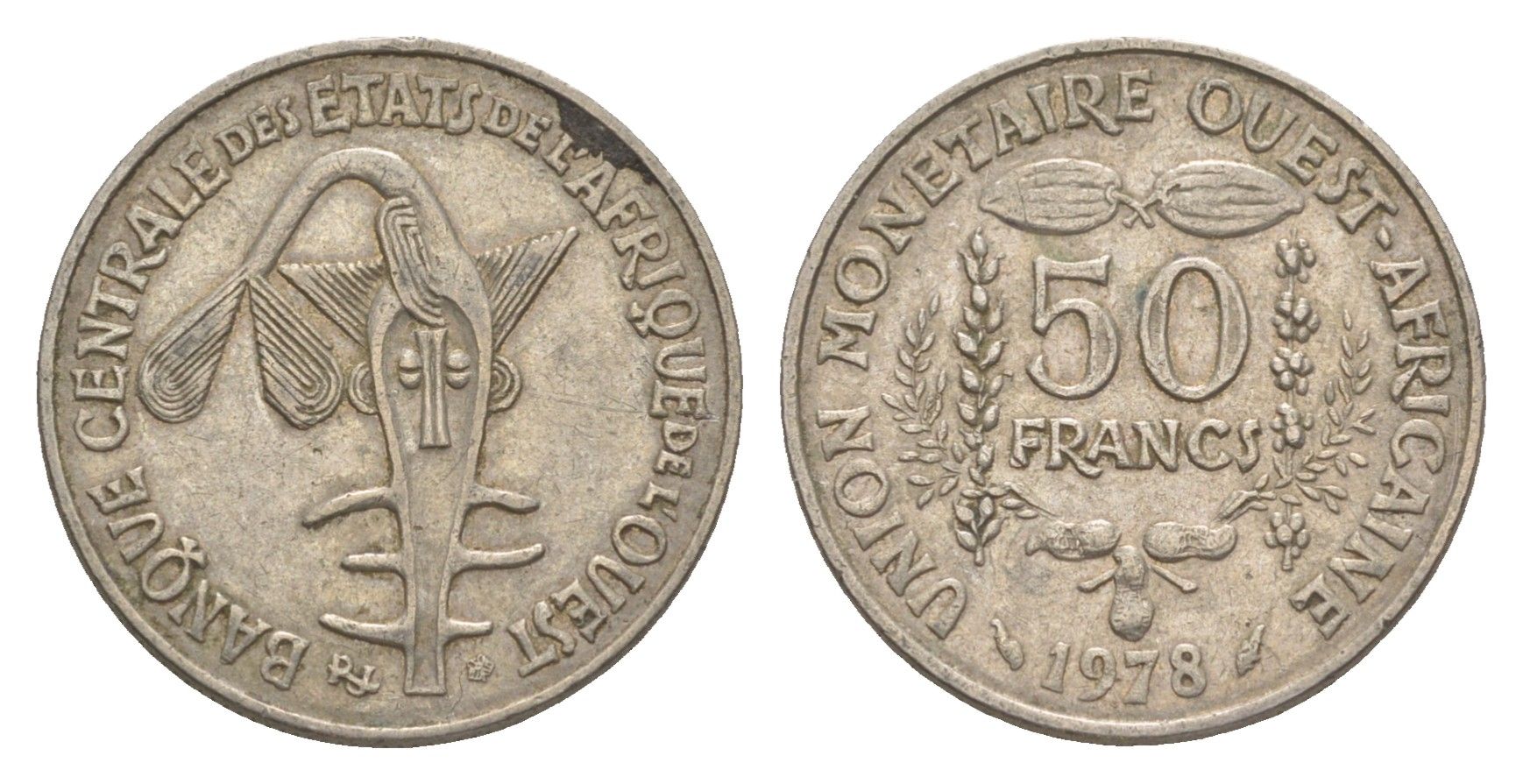 Западная Африка (BCEAO) 50 франков 1978 KM 6 медно-никель 4611-316