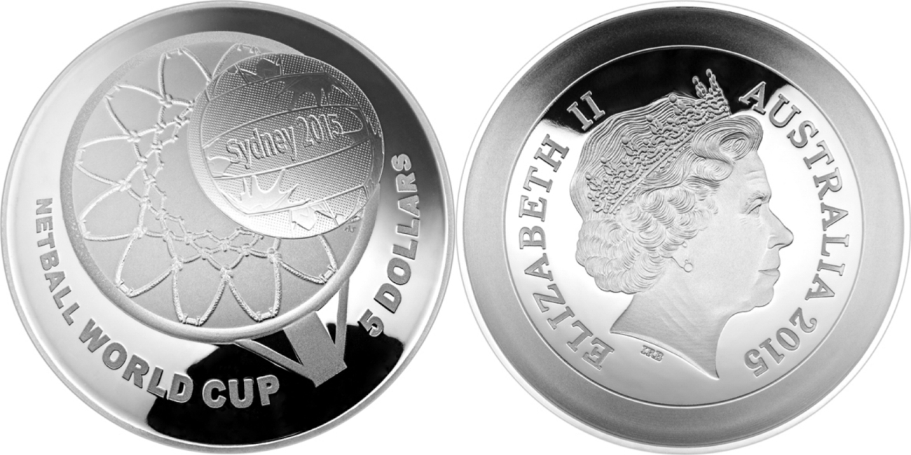 Австралия 1 доллар 2015 14-й Чемпионат мира по нетболу, коробка, сертификат KM NEW серебро PROOF 3-4-6-13